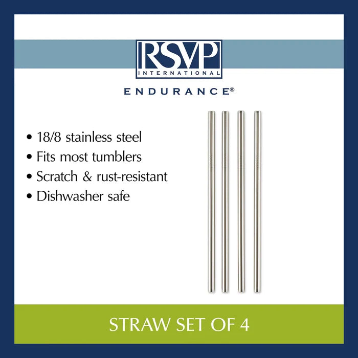 Stainless Steel Drink Straws set of 4