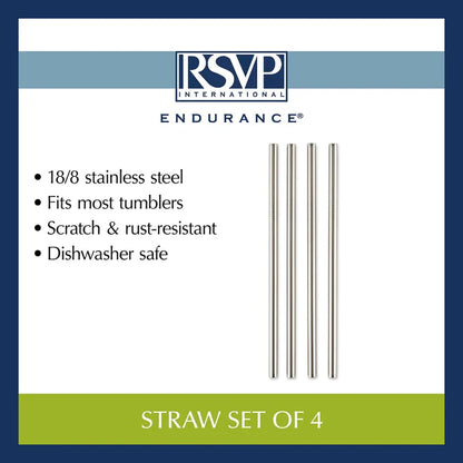 Stainless Steel Drink Straws set of 4