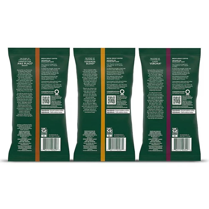 Starbucks - Ground Coffee Variety Pack - 2.5 Oz - 10 Pack
