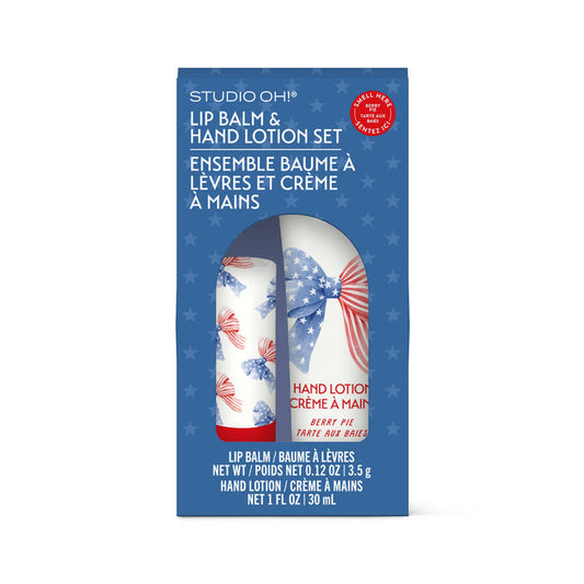 Stars & Stripes Lip Balm & Hand Lotion Set - Olita Gifts & Goods