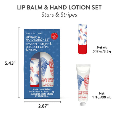 Stars & Stripes Lip Balm & Hand Lotion Set - Olita Gifts & Goods