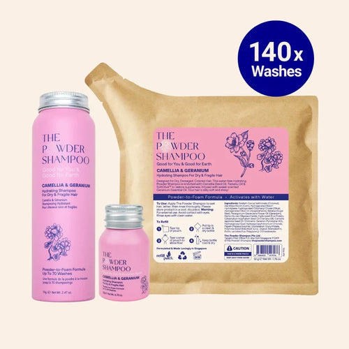 Starter Kit (140x Washes) - Hydrating Powder Shampoo For Dry & Fragile Hair