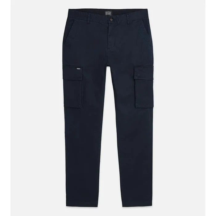 Stuart Washed Cotton-Blend Regular Slim-Fit Cargo Navy