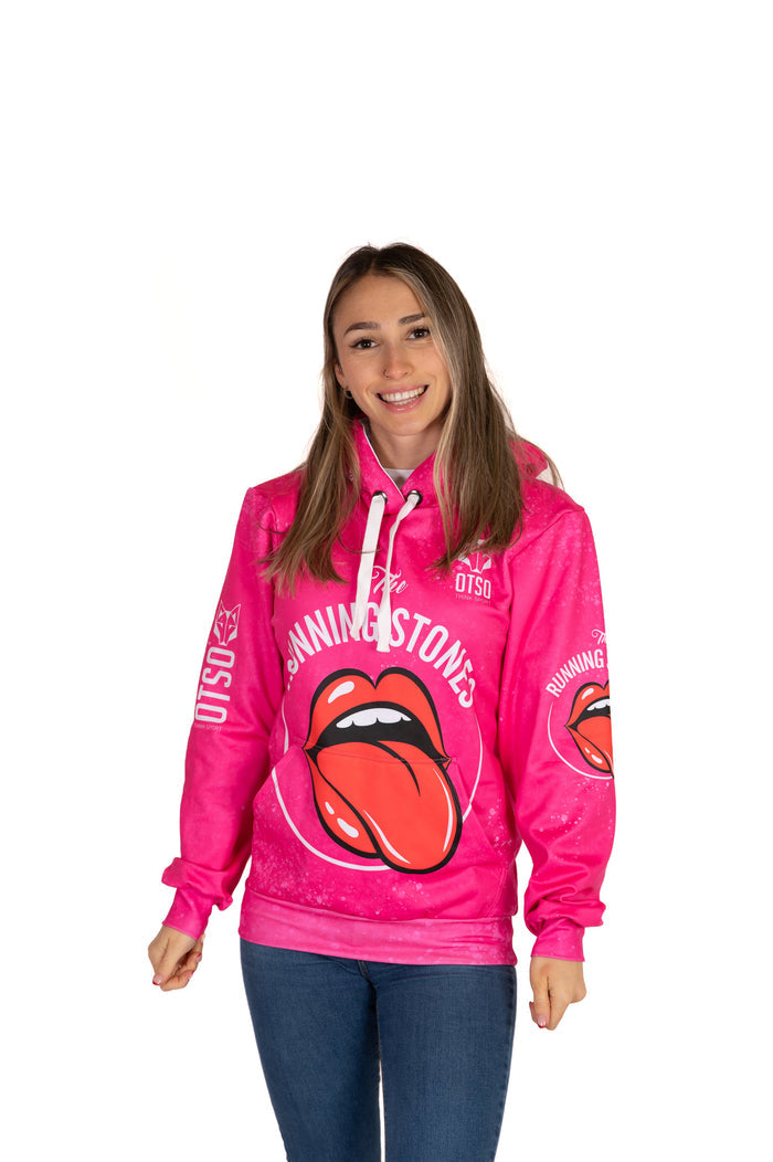 Sweat à capuche - Running Stones Pink