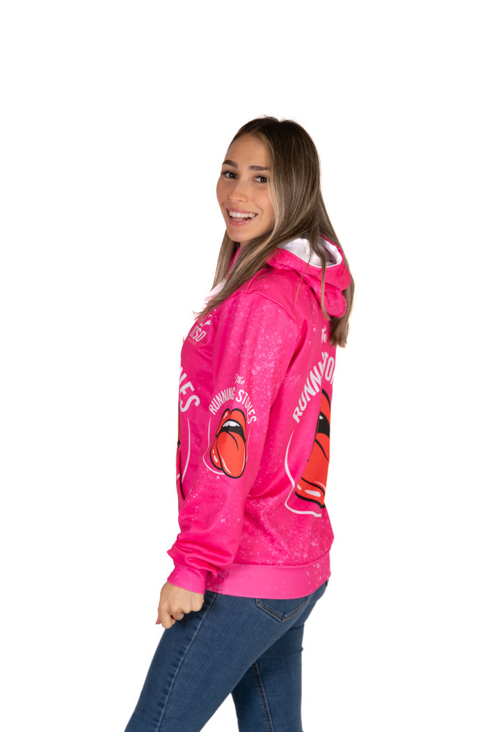 Sweat à capuche - Running Stones Pink