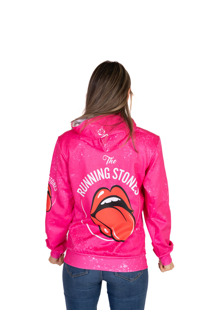 Sweat à capuche - Running Stones Pink