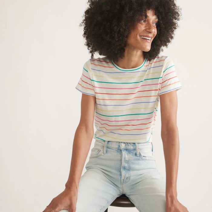 Swing Crew Tee Rainbow Stripe