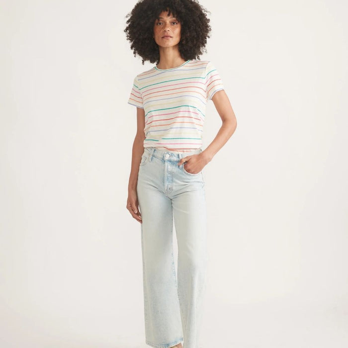 Swing Crew Tee Rainbow Stripe