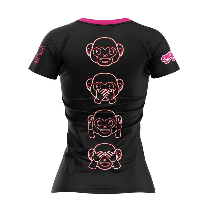 T-shirt Femme manches courtes - Emoji Monkey Neon