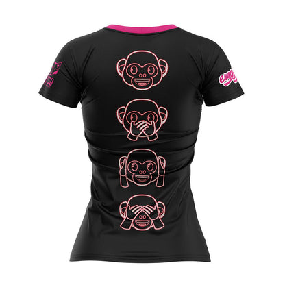 T-shirt Femme manches courtes - Emoji Monkey Neon