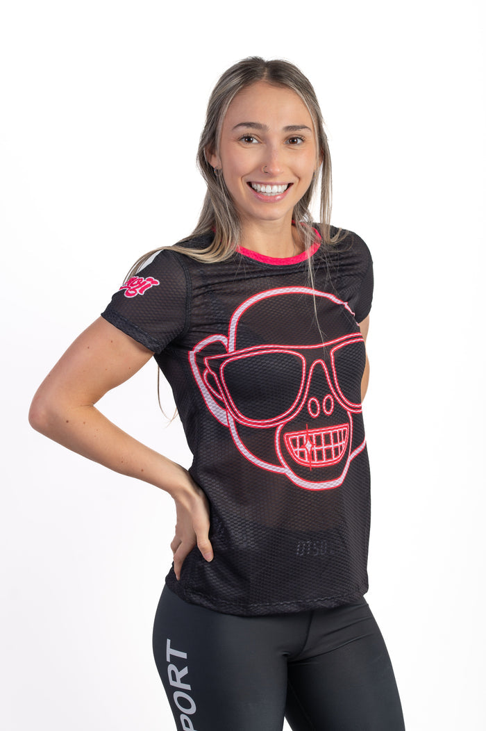 T-shirt Femme manches courtes - Emoji Monkey Neon