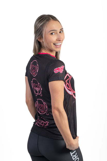 T-shirt Femme manches courtes - Emoji Monkey Neon