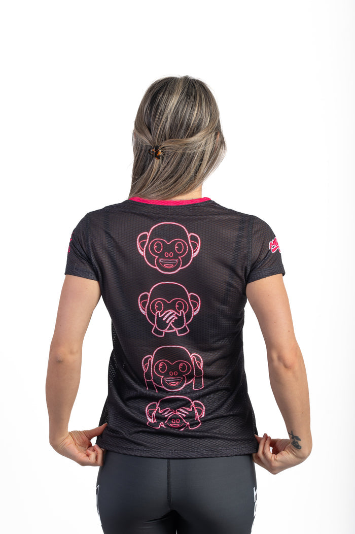 T-shirt Femme manches courtes - Emoji Monkey Neon