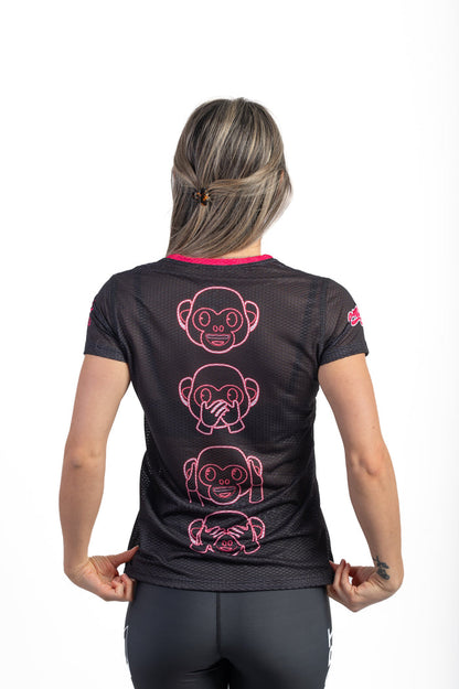 T-shirt Femme manches courtes - Emoji Monkey Neon