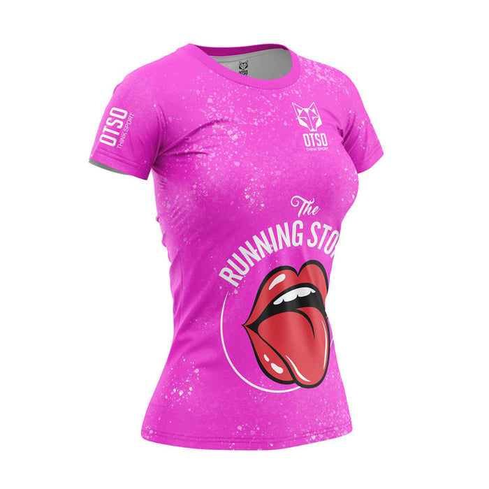 T-shirt Femme manches courtes - Running Stones Pink