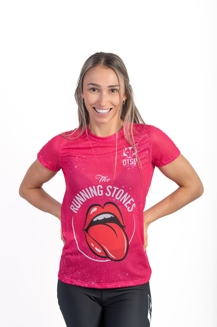 T-shirt Femme manches courtes - Running Stones Pink