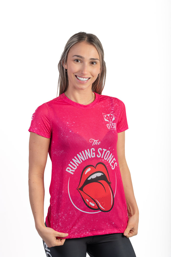 T-shirt Femme manches courtes - Running Stones Pink