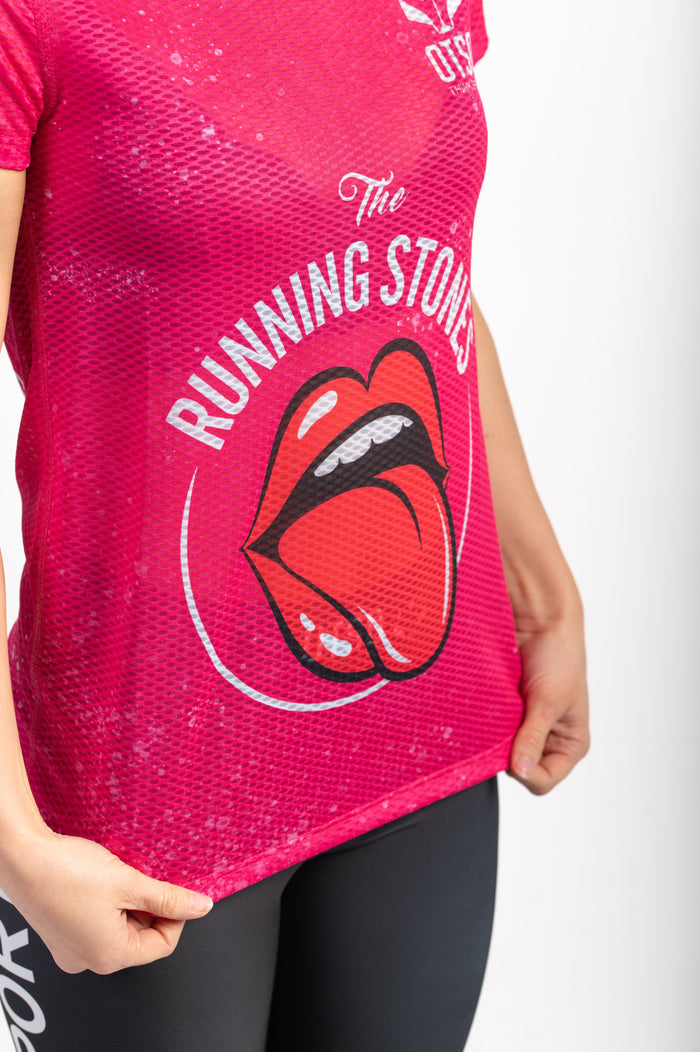 T-shirt Femme manches courtes - Running Stones Pink