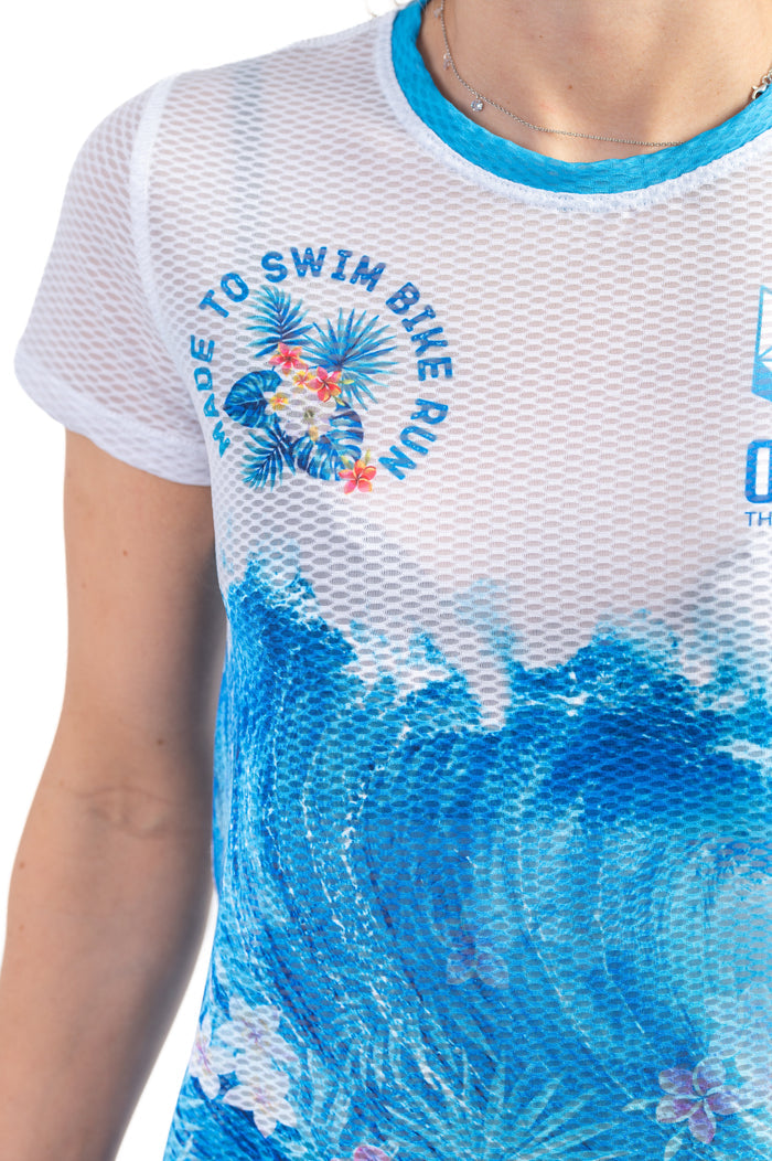T-shirt Femme manches courtes - Swim Bike Run Wave