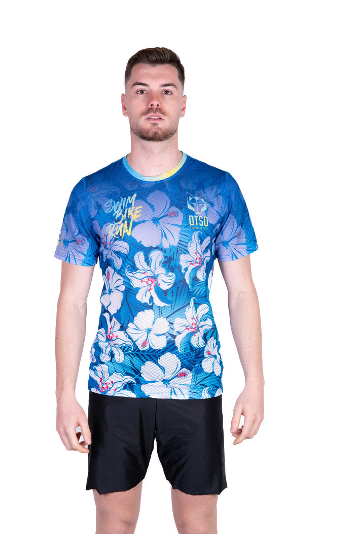 T-Shirt Homme manches courtes - Swim Bike Run Flower