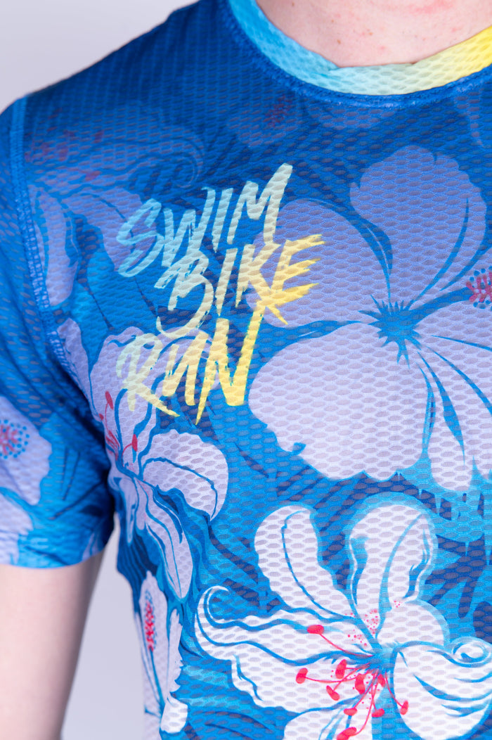 T-Shirt Homme manches courtes - Swim Bike Run Flower