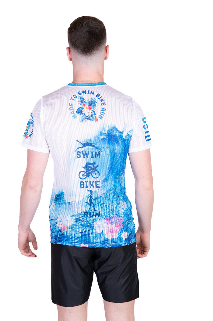 T-Shirt Homme manches courtes - Swim Bike Run Wave