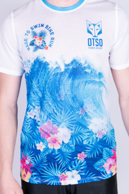 T-Shirt Homme manches courtes - Swim Bike Run Wave