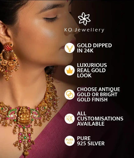 The Abhaya Silver Lakshmi Necklace