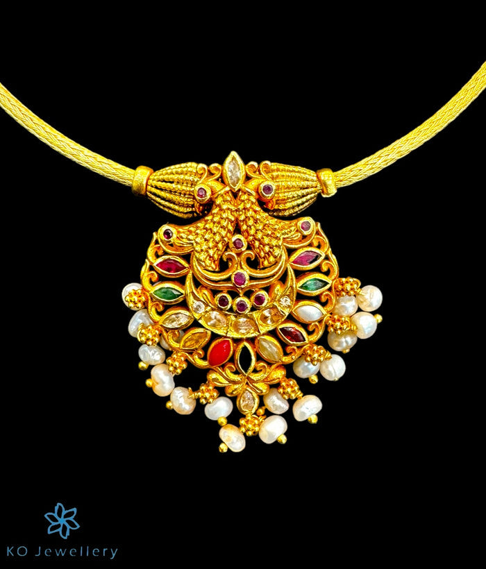 The Anvita Silver Peacock Necklace
