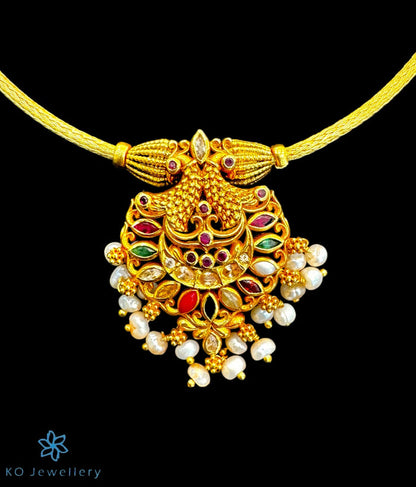 The Anvita Silver Peacock Necklace