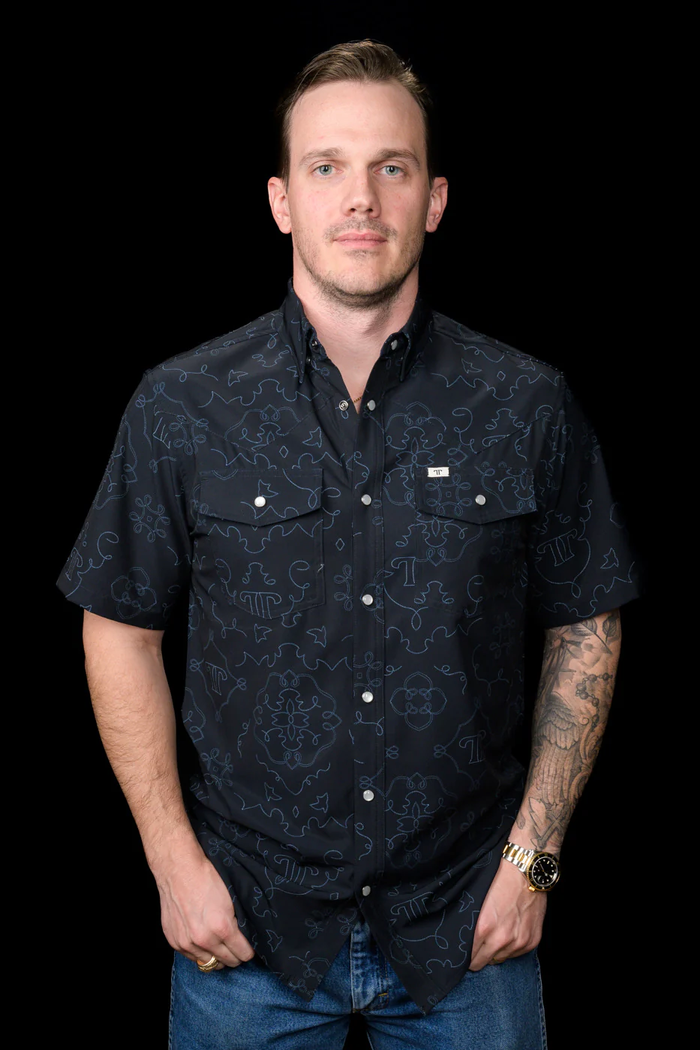 The Carson in Black Short Sleeve Snap Shirt by Ferrell
