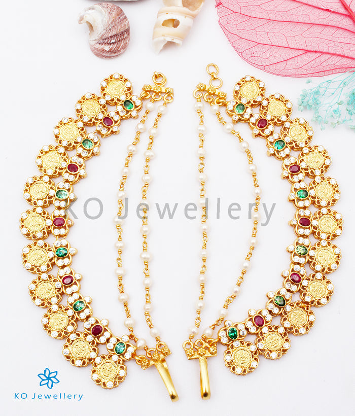 The Dhriti Silver Lakshmi Coin Ear chain