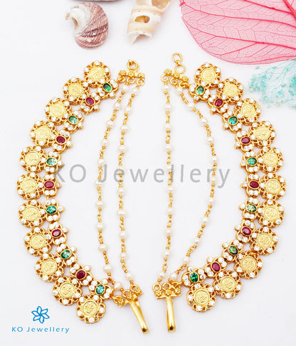 The Dhriti Silver Lakshmi Coin Ear chain