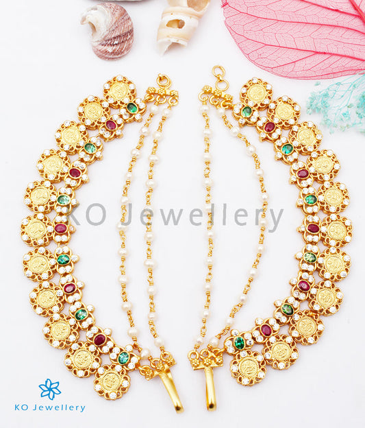 The Dhriti Silver Lakshmi Coin Ear chain
