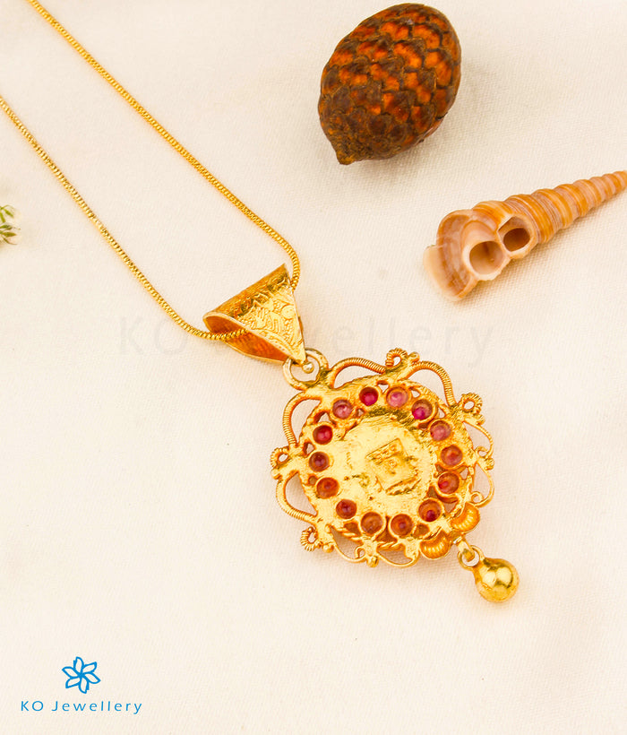 The Hritika Silver Kempu Pendant Set