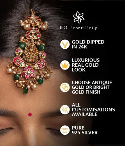 The Hritika Silver Kempu Pendant Set