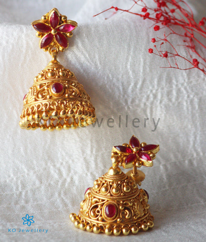 The Kanya Silver Kempu Jhumka