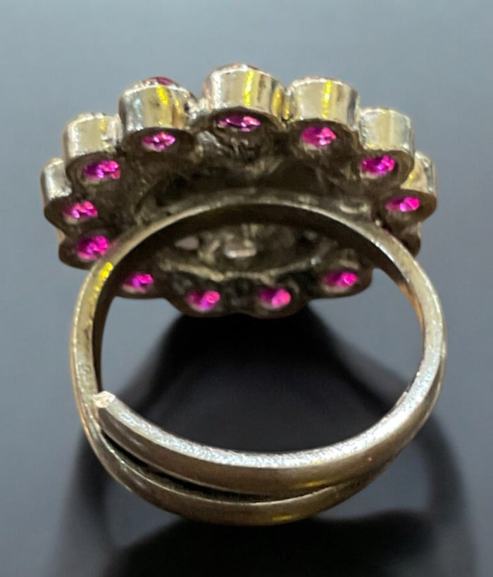 The Makanda Silver Adjustable Finger Ring (Oxidised)