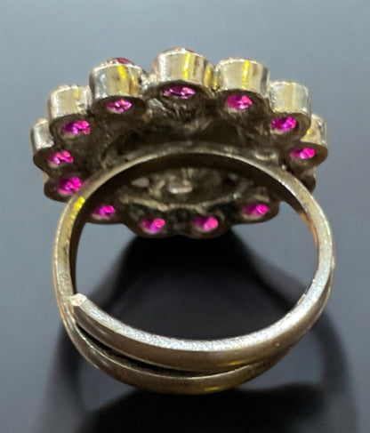 The Makanda Silver Adjustable Finger Ring (Oxidised)