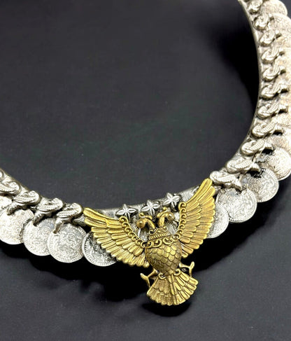 The Mithila Silver Gandaberunda Kasumala Necklace (2 tone)