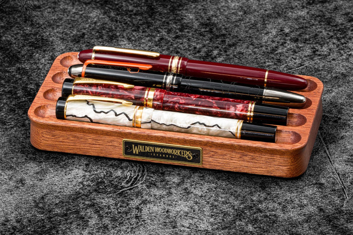 The Pen Station - Wooden Fountain Pen Stand - Mahogany