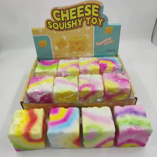 Tie Dye Cheese Slow Rise Squish Toy