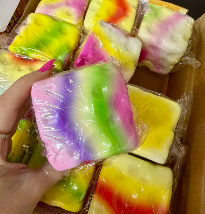 Tie Dye Cheese Slow Rise Squish Toy