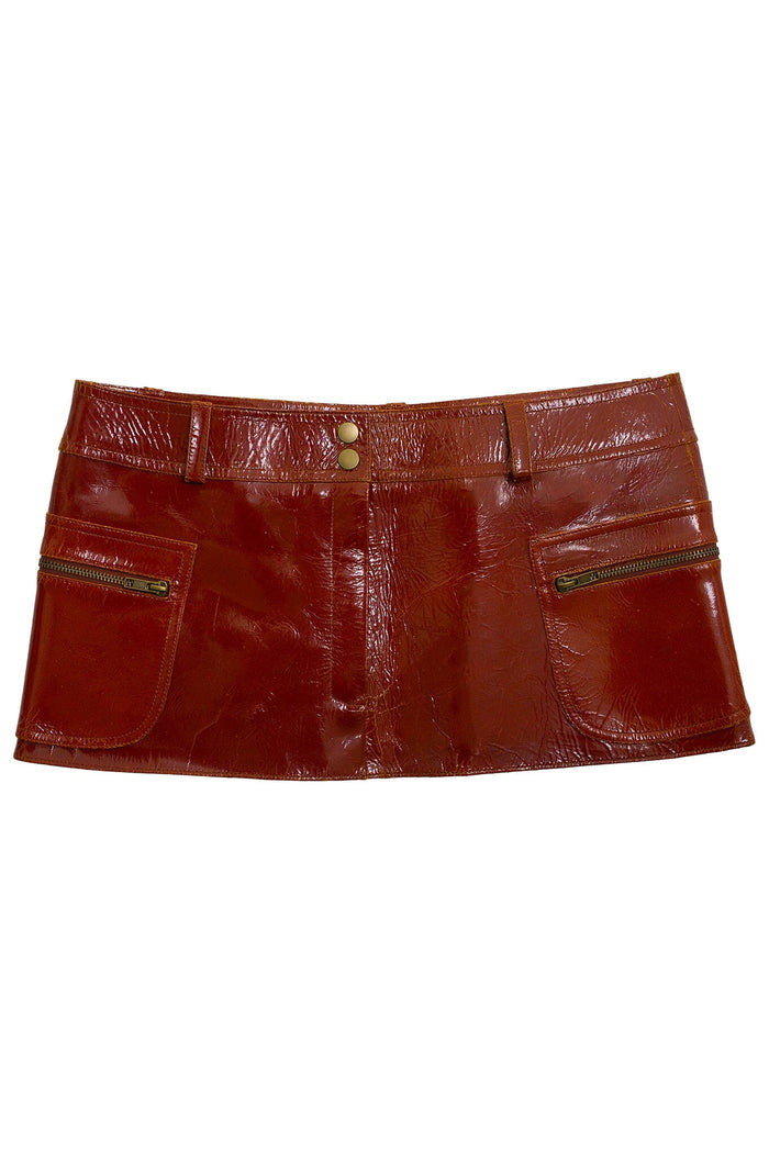 TOO-COOL Jeffrey Campbell Mini Skirt Orange Crackle