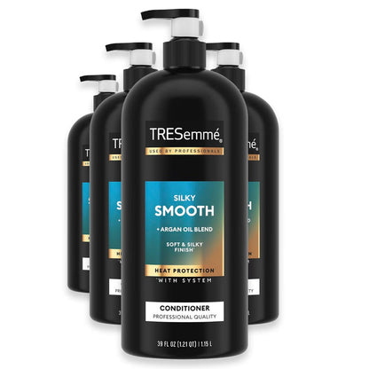 TRESemmé Smooth & Silky Conditioner with Moroccan Argan Oil and Pump - 39 oz - 4 Pack