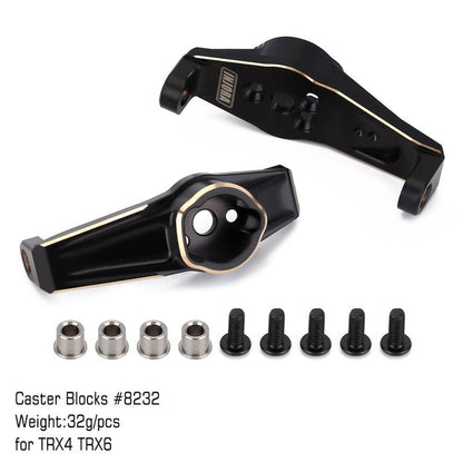 TRX4-8232BK INJORA Black Coating Brass Caster Blocks C Hubs #8232 For TRX-4 TRX-6