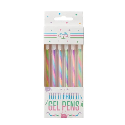 Tutti Frutti Rainbow Gel Pens Set for Study & Notes – 6 Colours