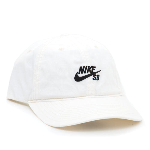 Unstructured 6 Panel Skate Strapback Cap (Off White) (S)