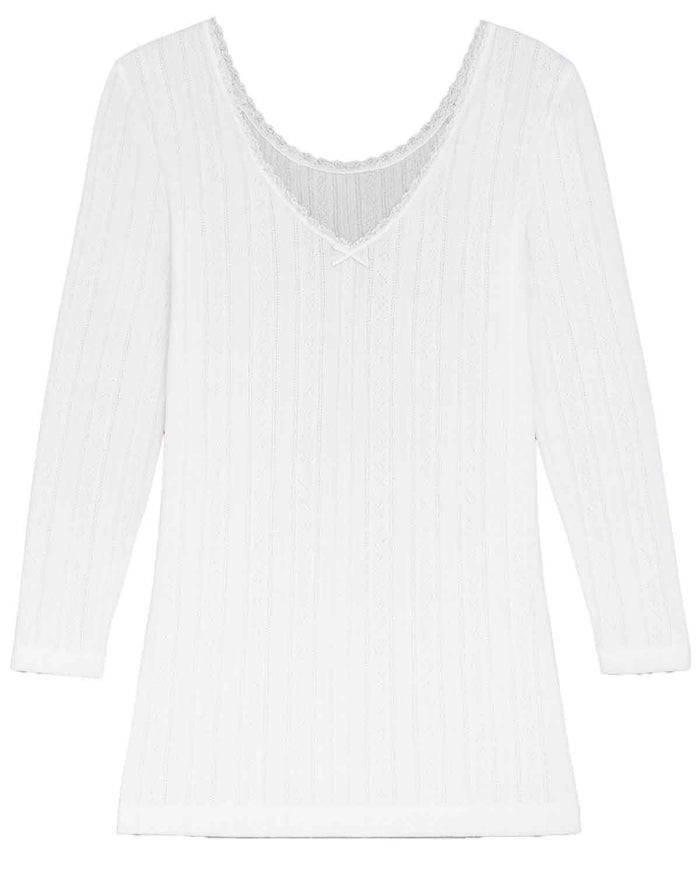 Vedonis Seamless Long Sleeve Top - White Thermal - Country Collection