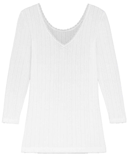 Vedonis Seamless Long Sleeve Top - White Thermal - Country Collection